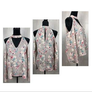 LUSH Cold Shoulder Floral Top